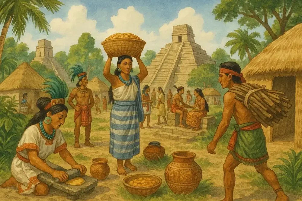 mayan society illustration