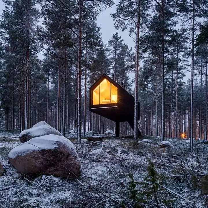 Elevated Cabin Design in Finland: Inside the Niliaitta Forest Retreat