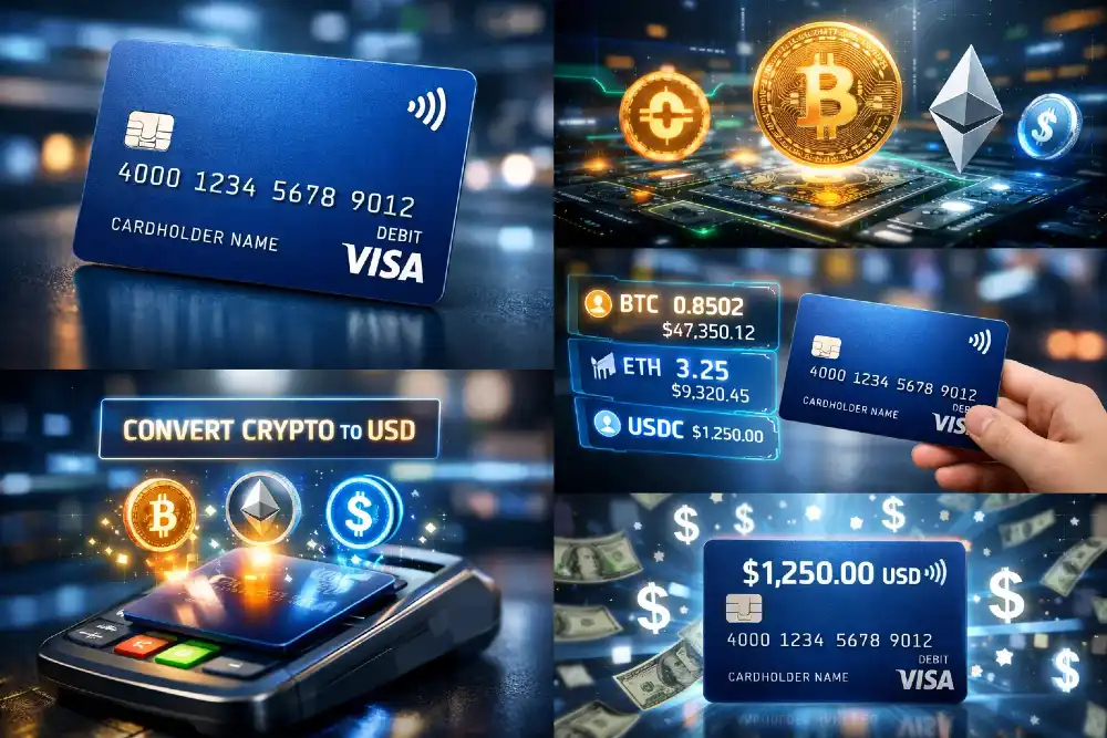 Crypto payment credit cards showing how yield-backed assets fund transactions