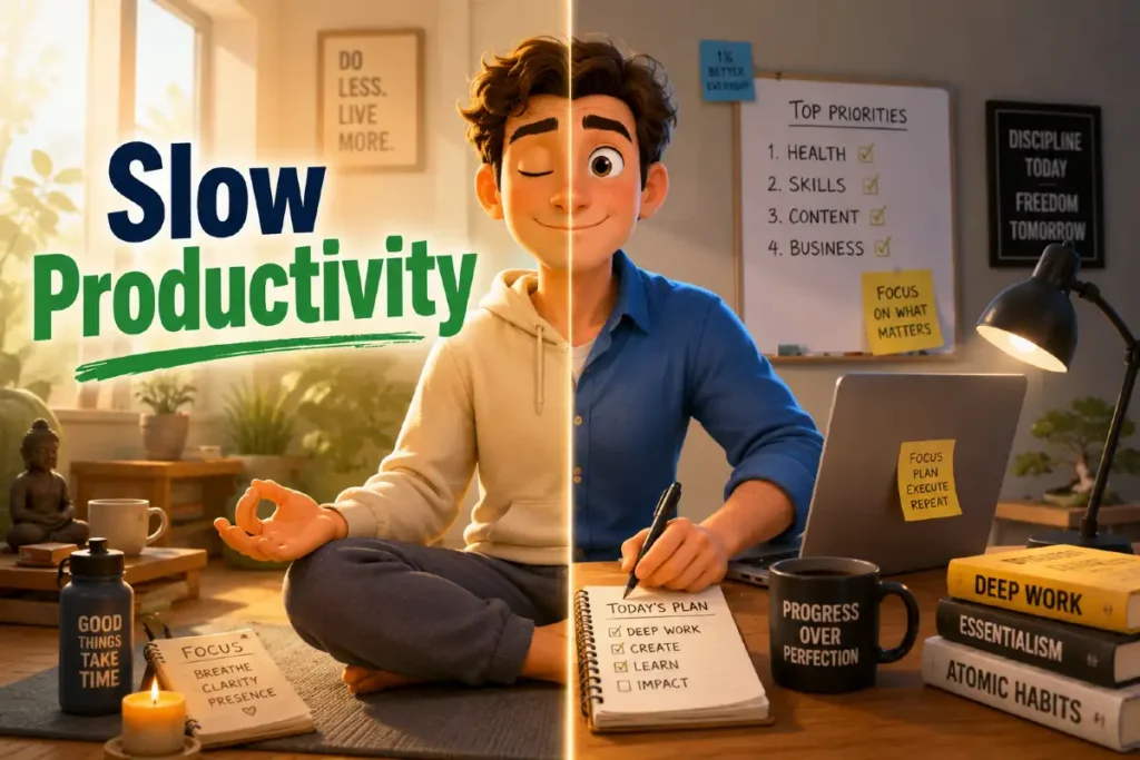 Slow productivity concept