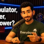 Stylized illustration of Andrew Bustamante speaking into a microphone beside the words “Manipulator, Inspirer, or Follower?”