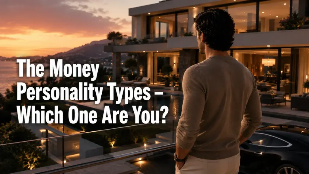 Man reflecting on his financial lifestyle, illustrating different money personality types and attitudes toward wealth
