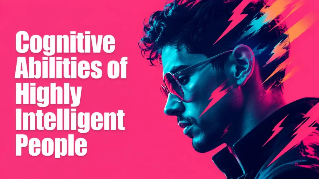 Cognitive abilities of highly intelligent people illustrated by a man representing advanced thinking and intelligence