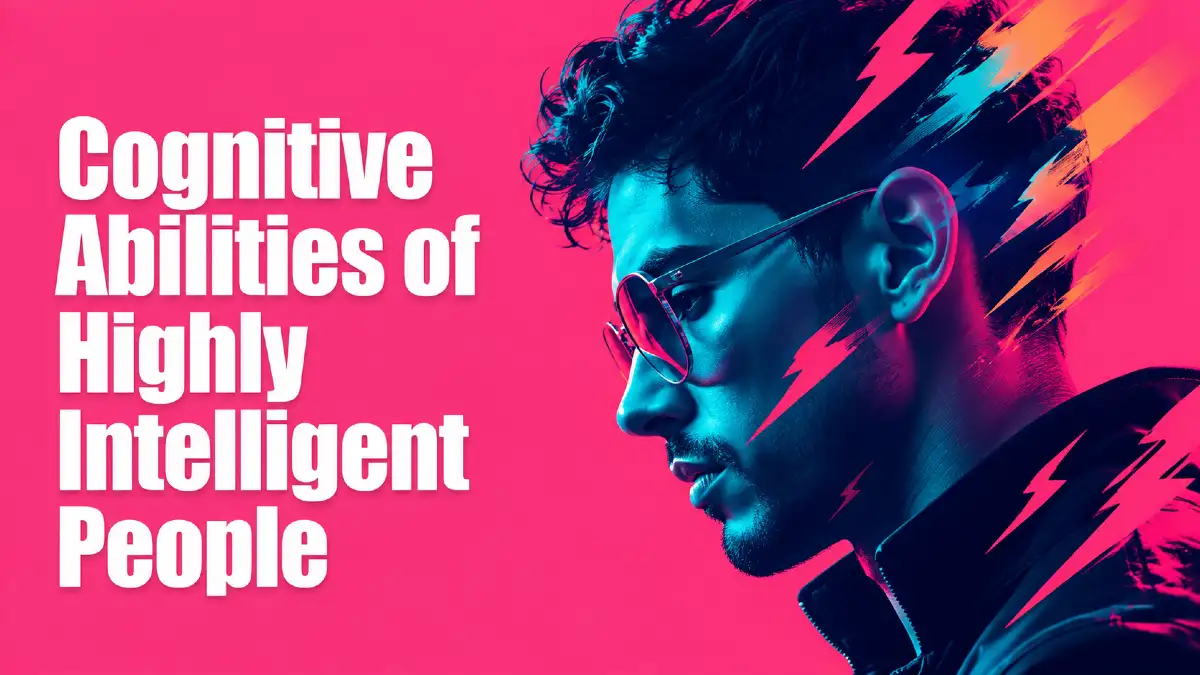 Cognitive abilities of highly intelligent people illustrated by a man representing advanced thinking and intelligence