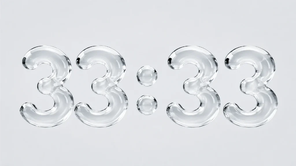Double digit numbers meaning illustrated by repeating 33:33 numbers