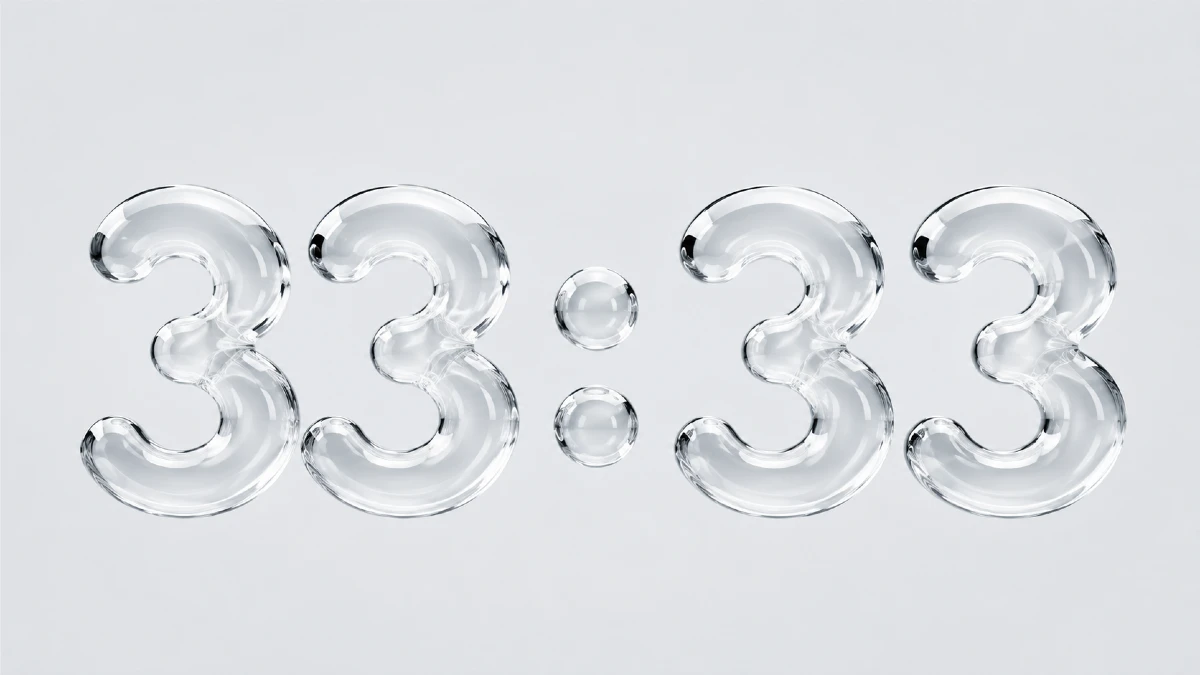 Double digit numbers meaning illustrated by repeating 33:33 numbers